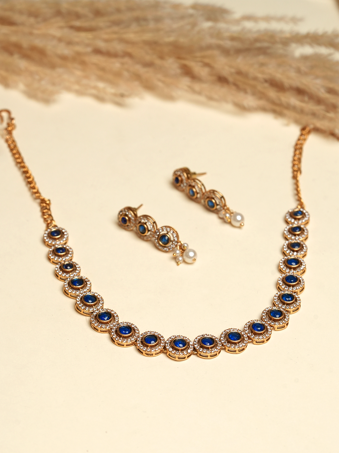 Sleek Blue Stone Necklace