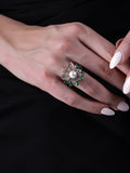 Green Black Polish Ring