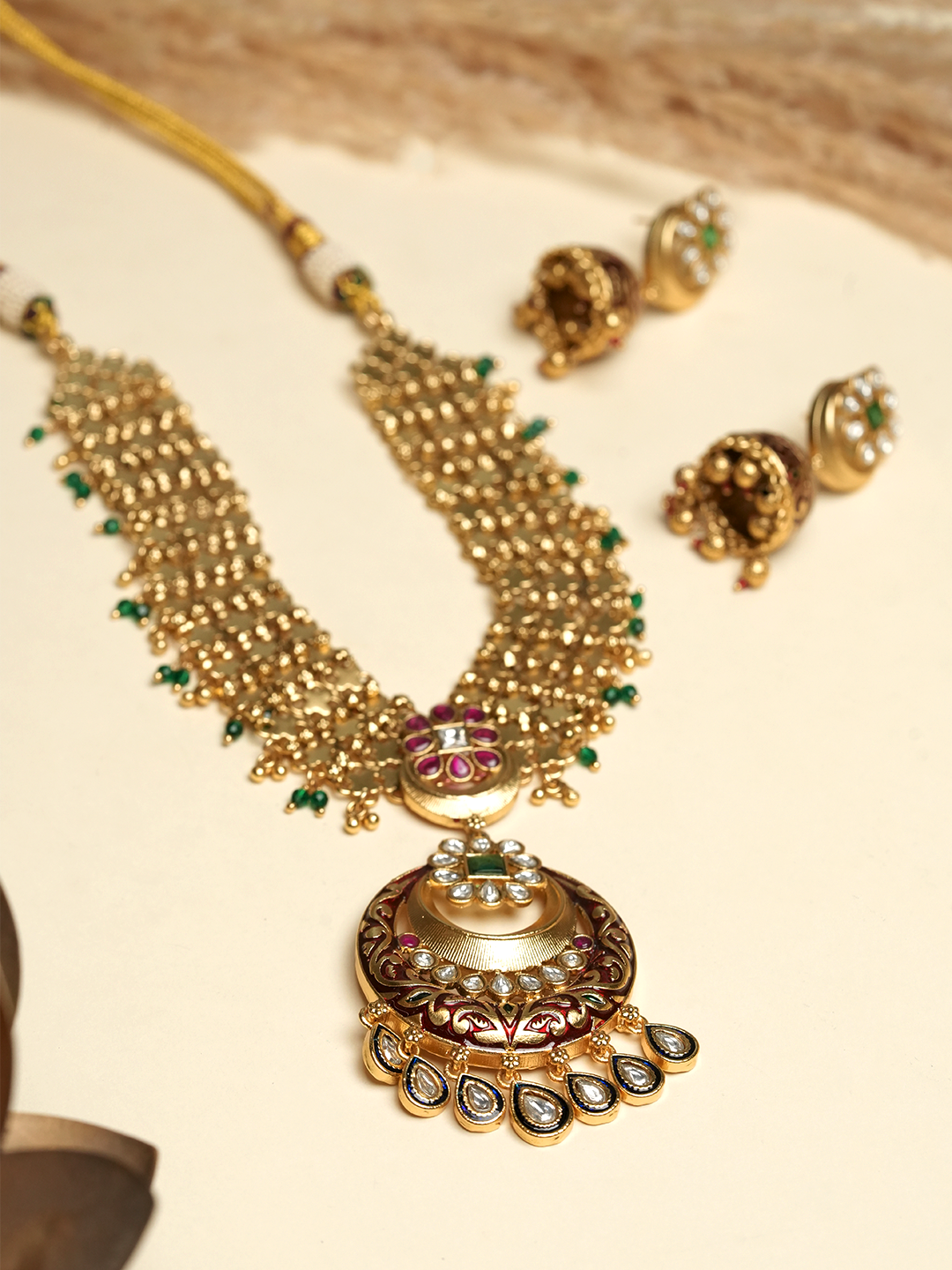 Red Designer Meenakari Necklace