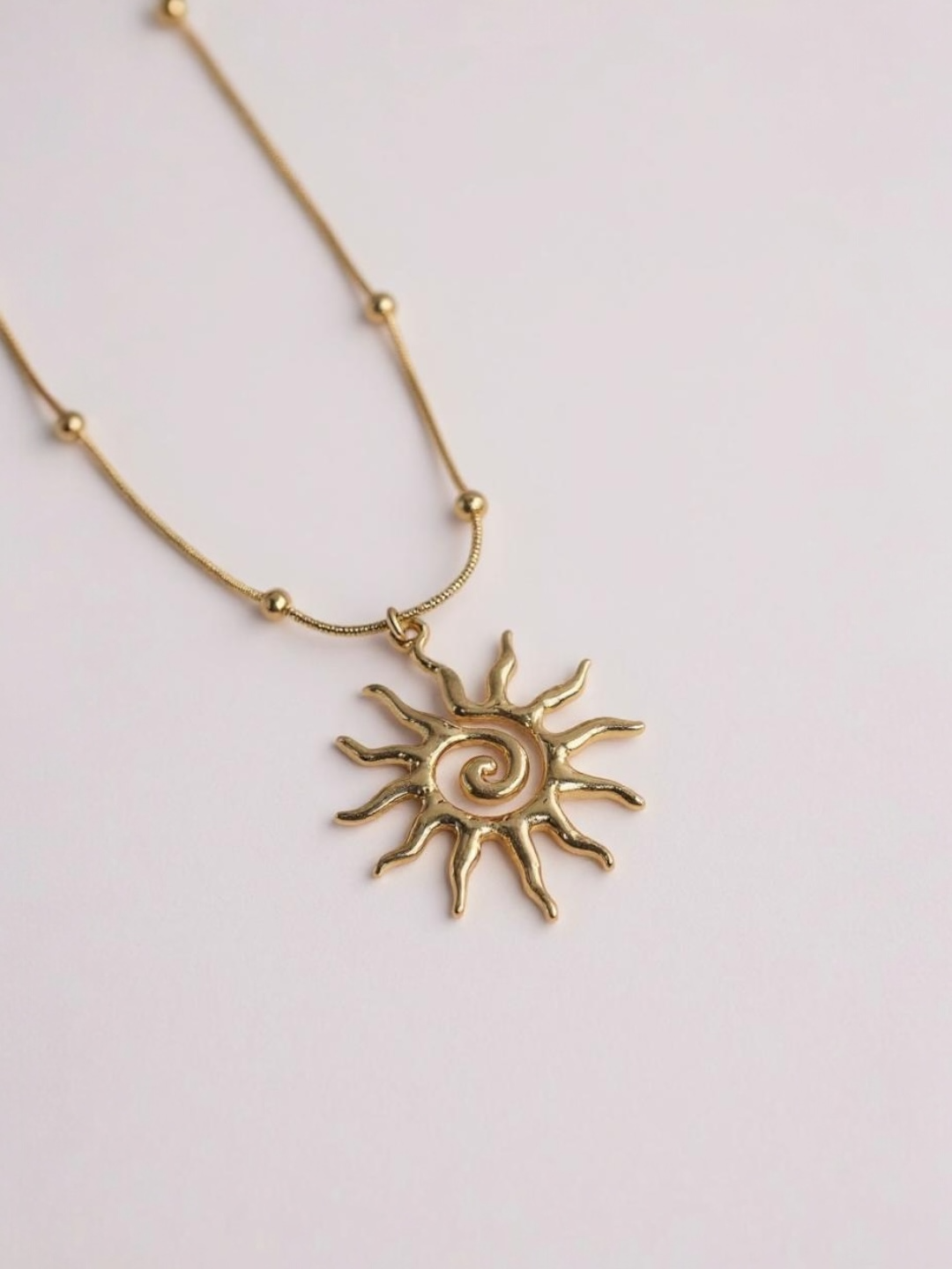 Spiral Sun Pendant Necklace