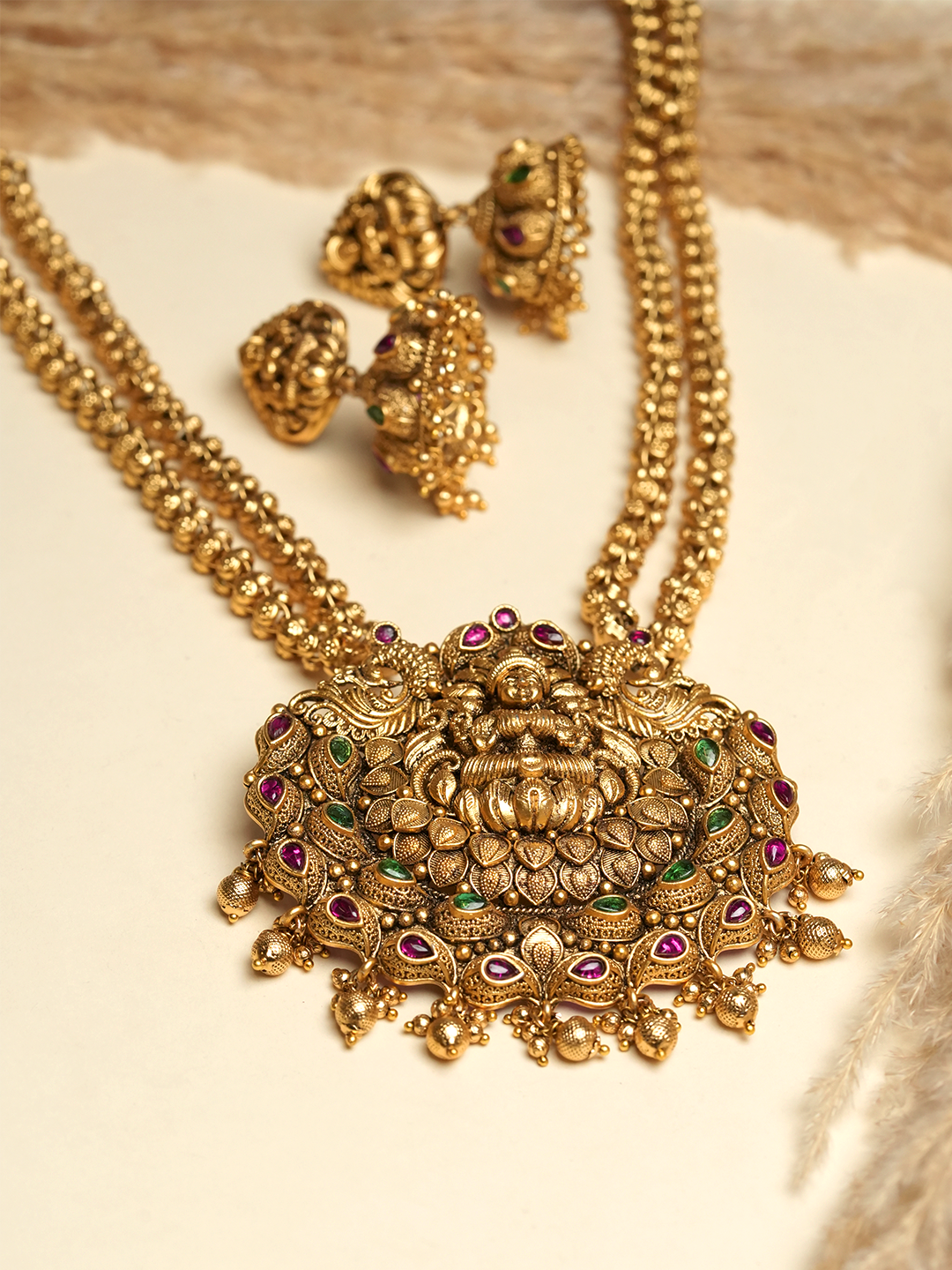 Heavy Matar Mala Lakshmi Pendant Set