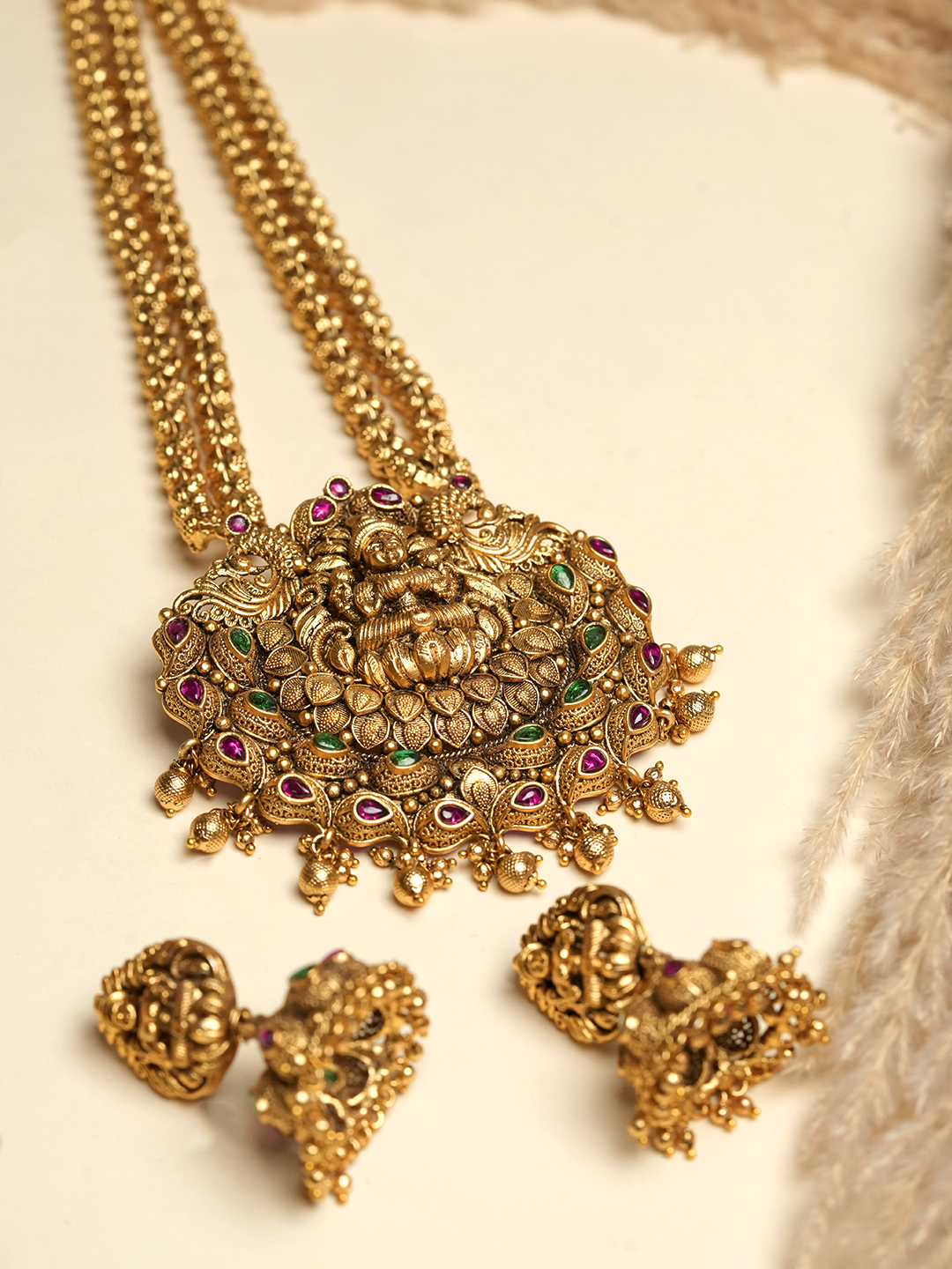 Heavy Matar Mala Lakshmi Pendant Set
