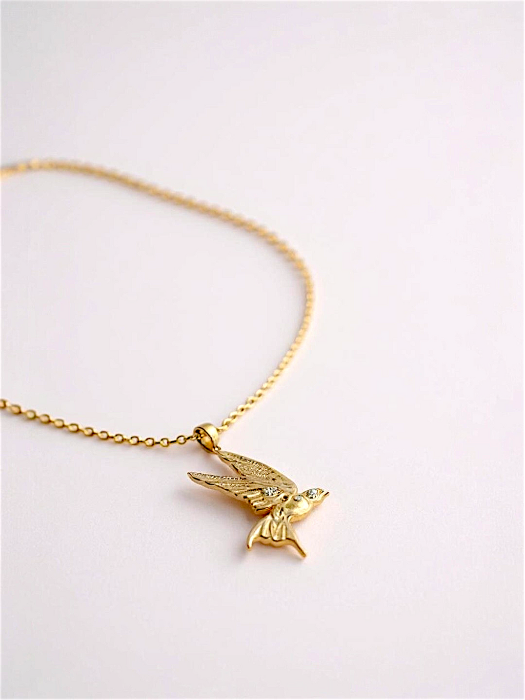 Peace Dove Pendant Twisted Chain Necklace