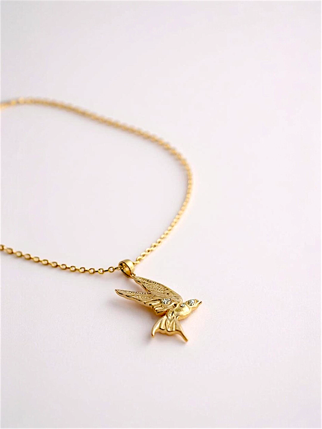 Peace Dove Pendant Twisted Chain Necklace