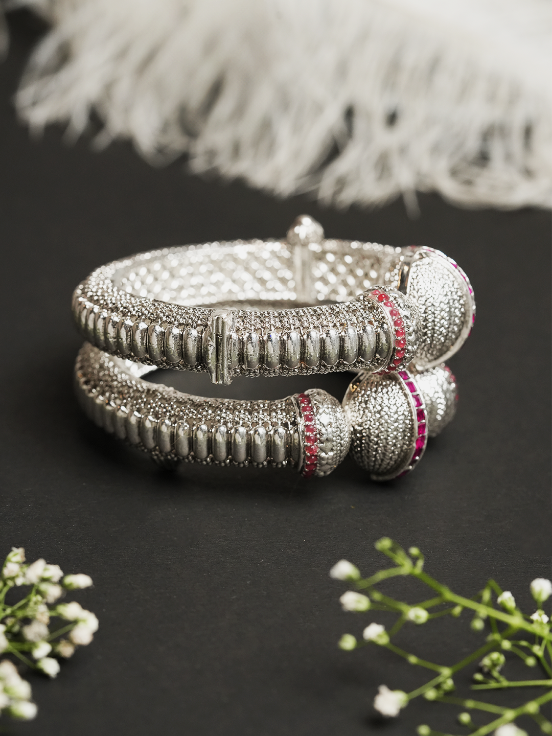 Designer Heavy Silver Kada