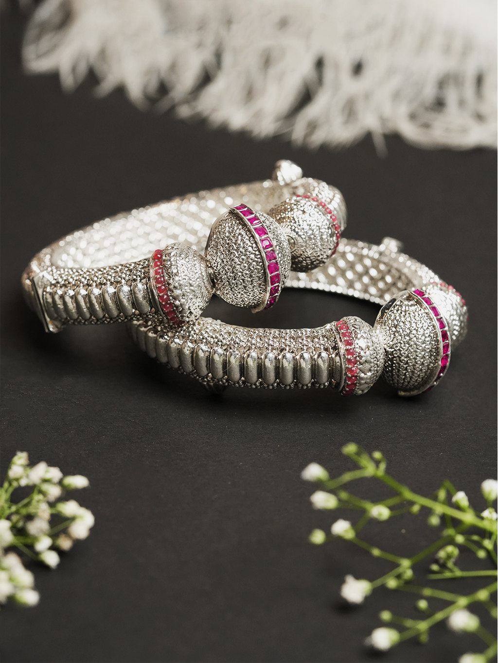 Designer Heavy Silver Kada