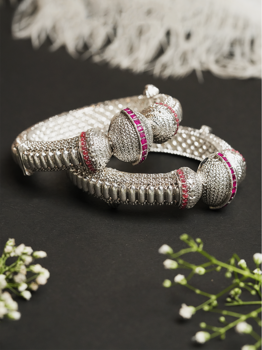 Designer Heavy Silver Kada