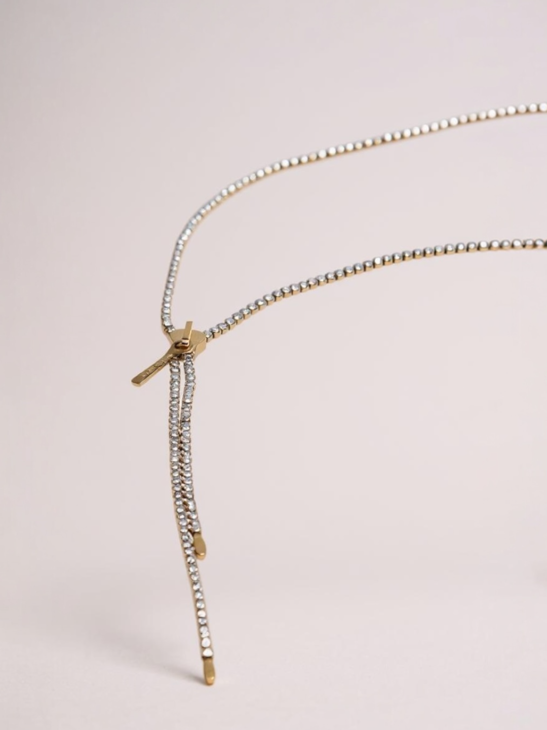 Cubic Zirconia Zip Chain Necklace