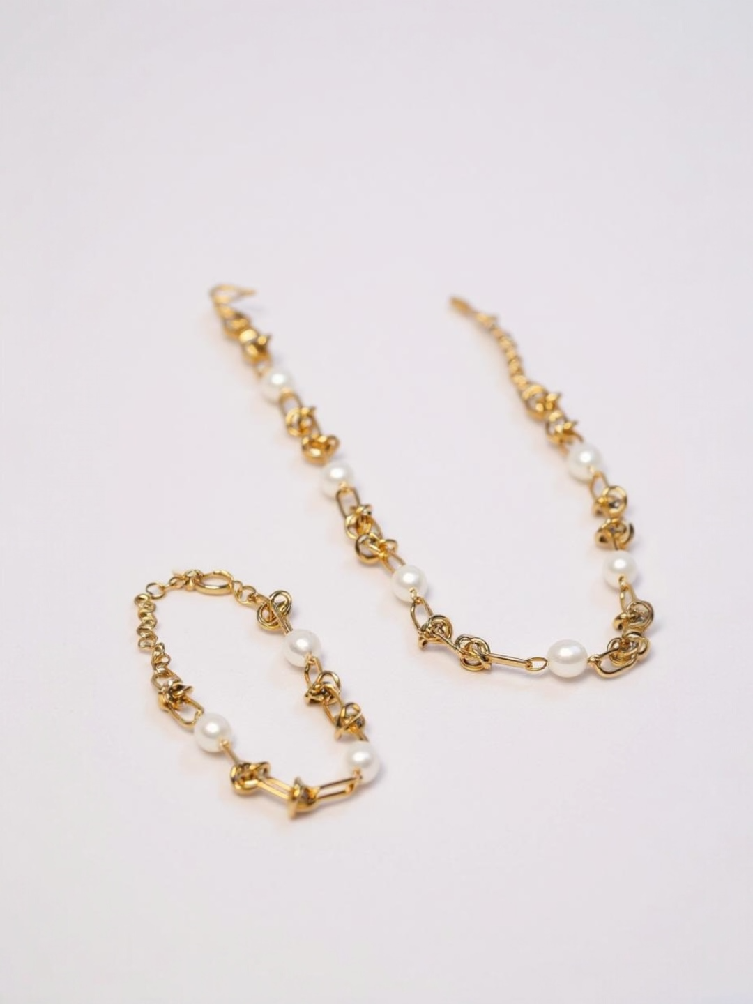 Natural Pearl Stainless Steel Chain with Bracelet