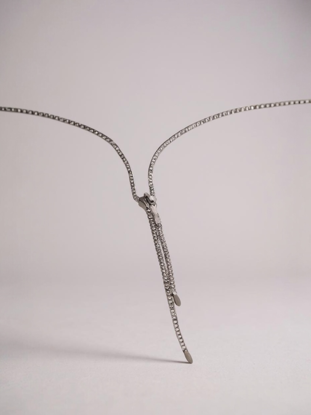 Cubic Zirconia Zip Chain Necklace