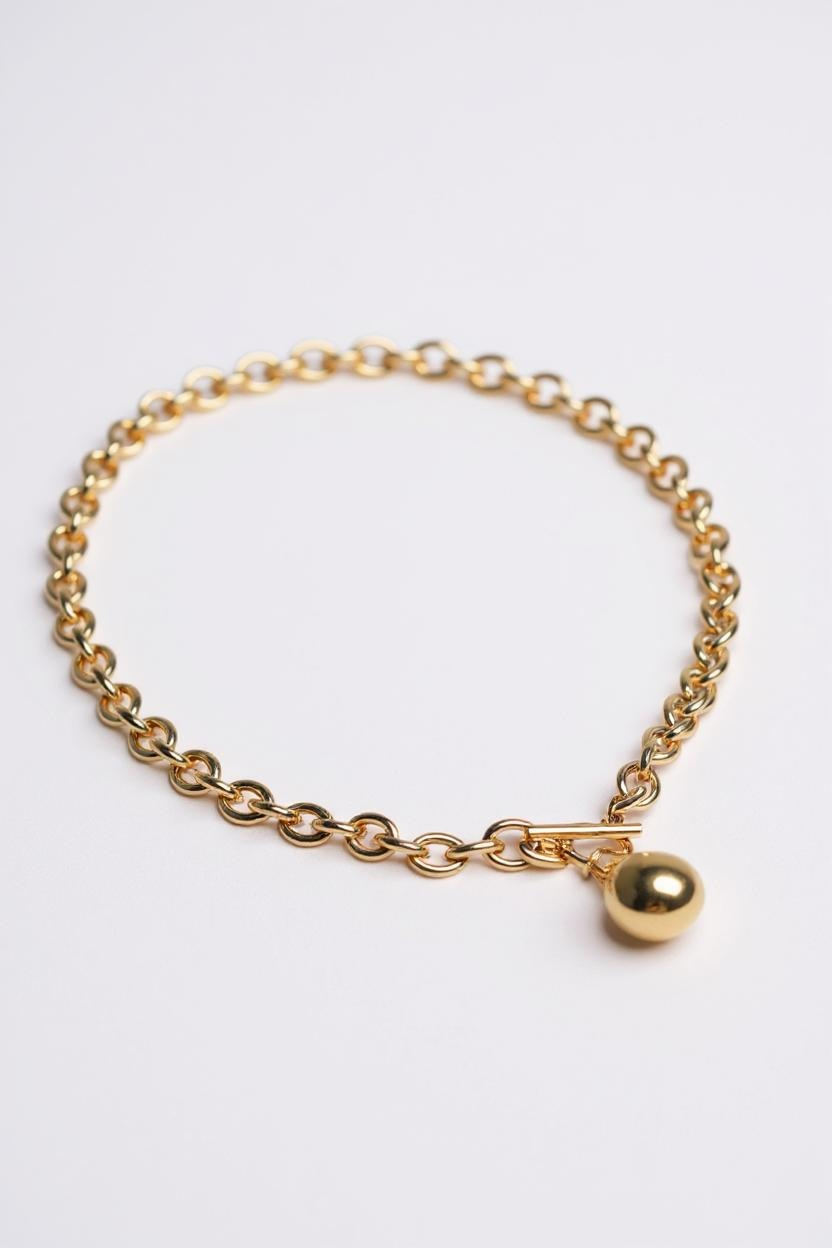 Water Drop Link Chain Pendant Necklace