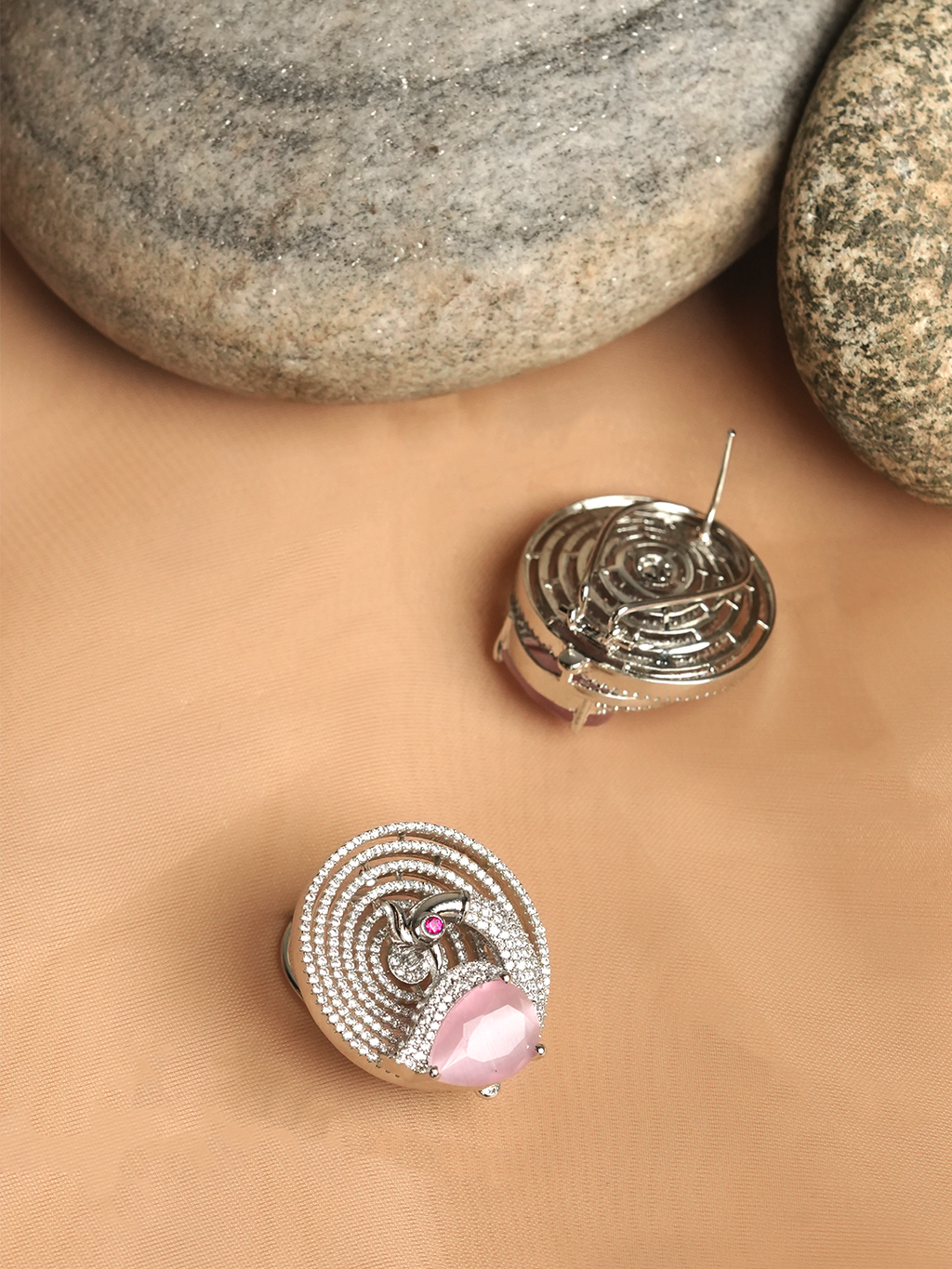 Peacock Shape AD Earrings
