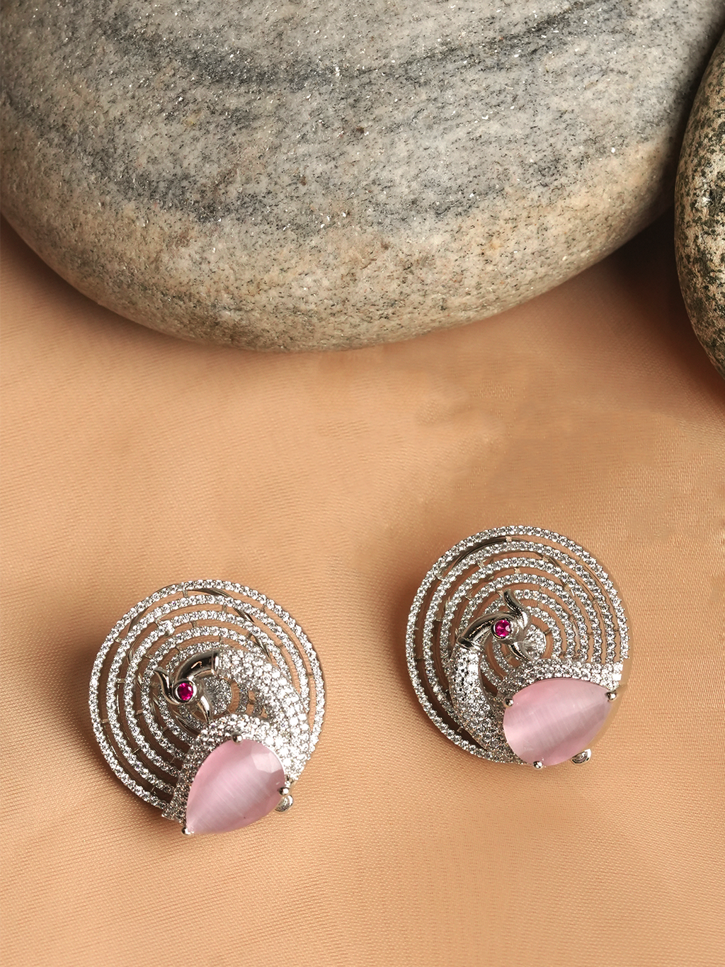 Peacock Shape AD Earrings