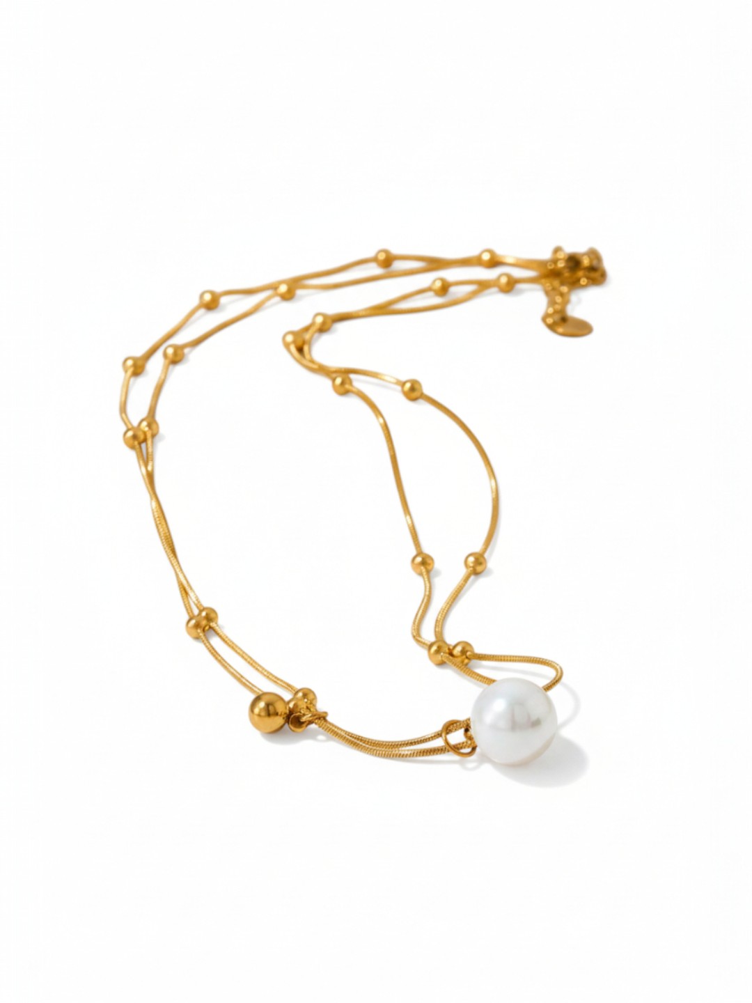 Round Beads Chain Pendant Necklace