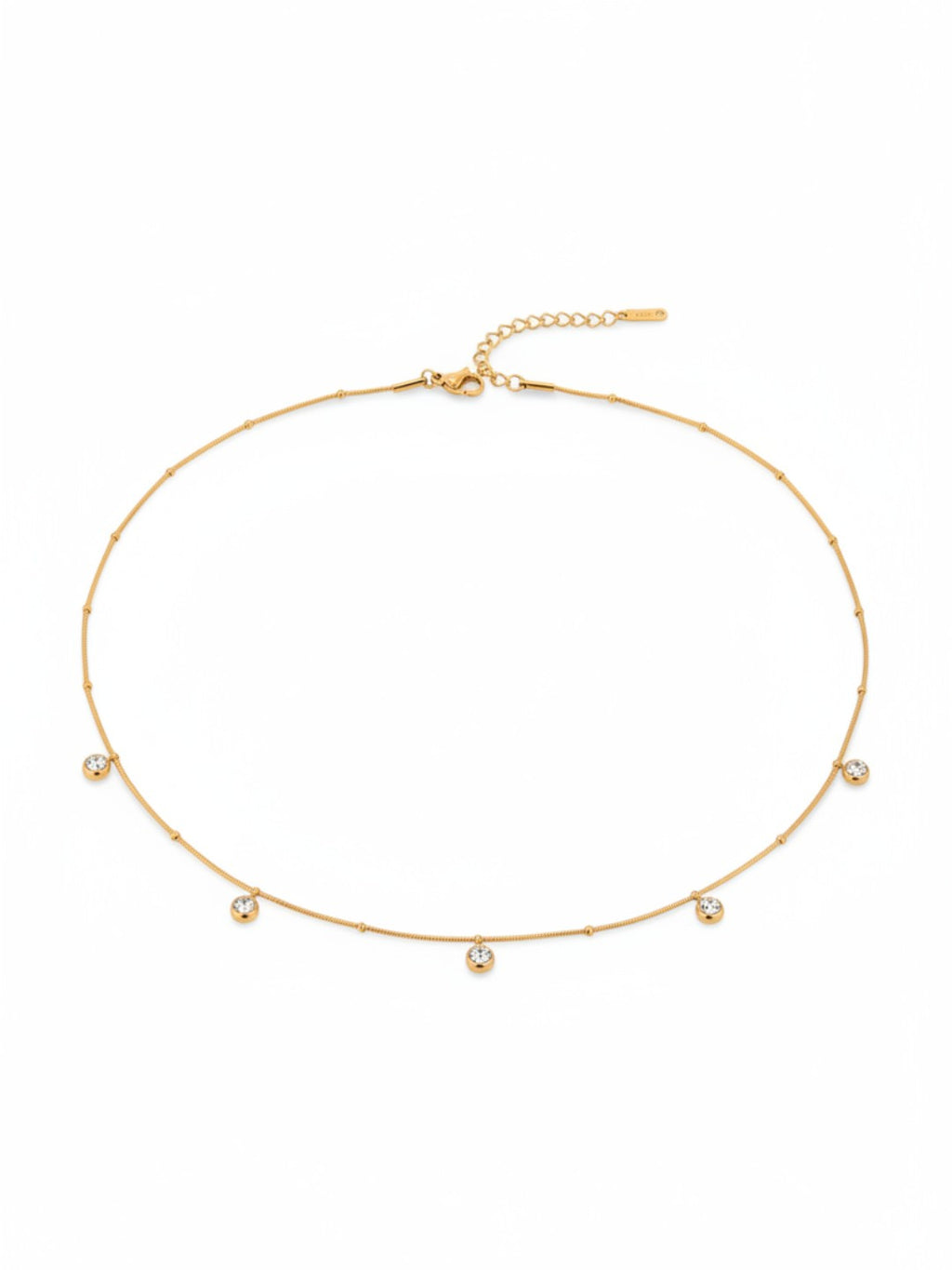 White Round Zircon Pendant Necklace