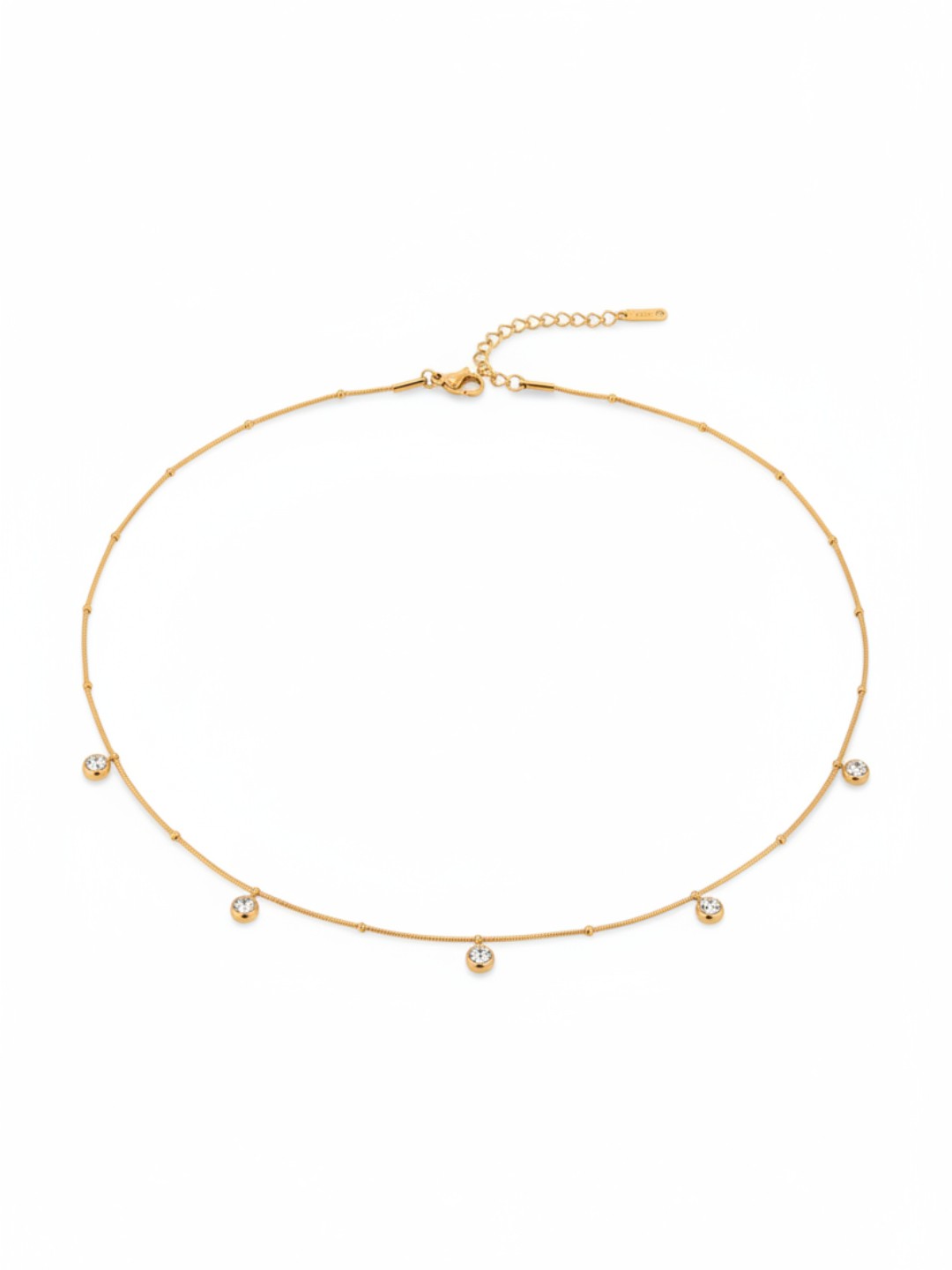 White Round Zircon Pendant Necklace