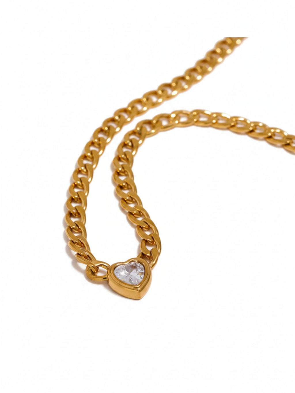 Heart Bling Zirconia Pendant Necklace