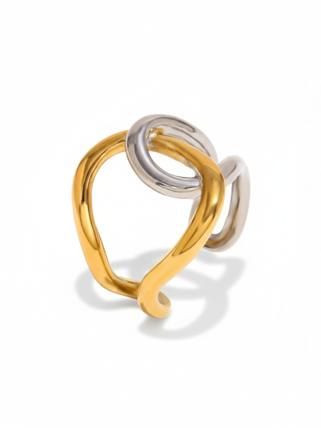 Two Tone Color Matching Irregular Winding Ring