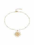 Spiral Sun Pendant Necklace