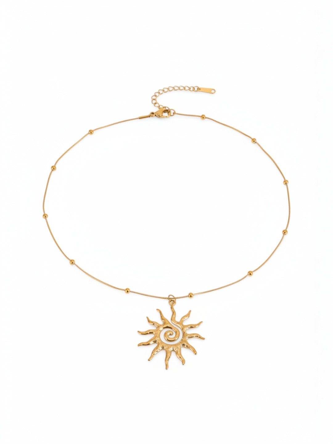 Spiral Sun Pendant Necklace