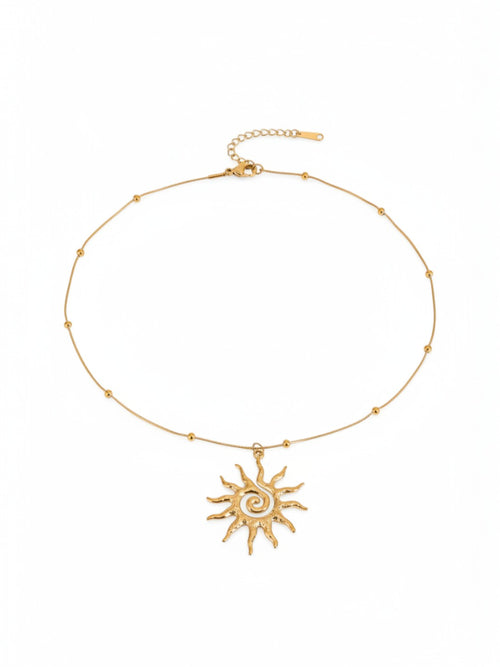 Spiral Sun Pendant Necklace