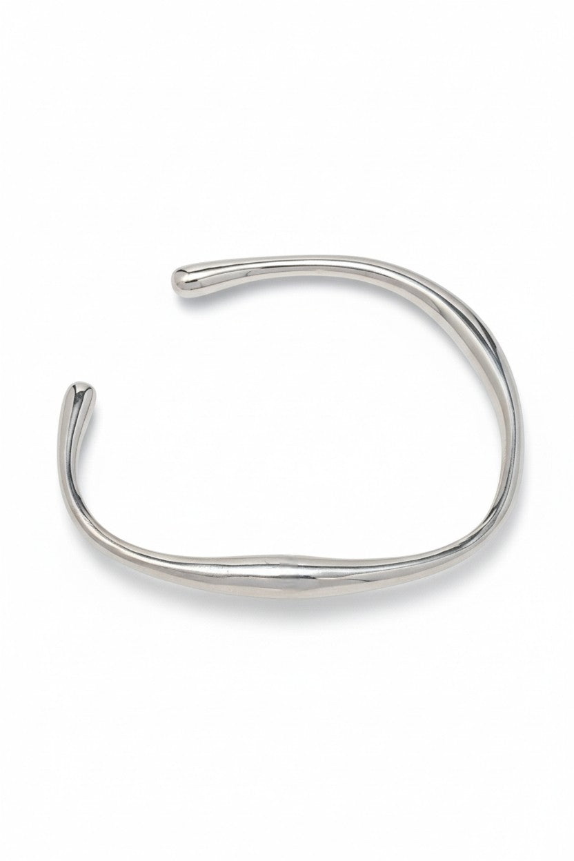 Geometric Concave Irregular Silver Bracelet