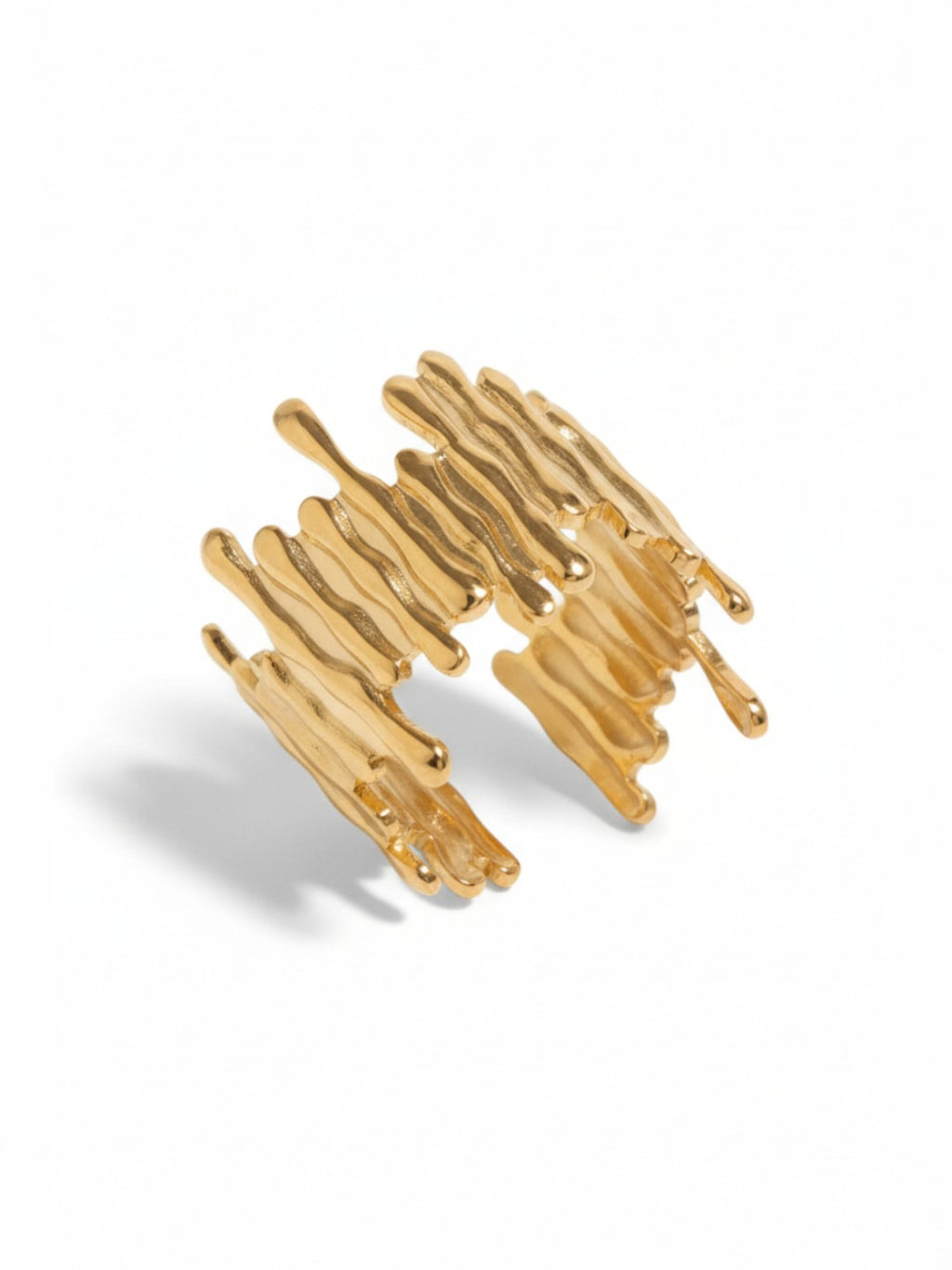 Geometric Minimalist Asymmetrical Adjustable Open Ring