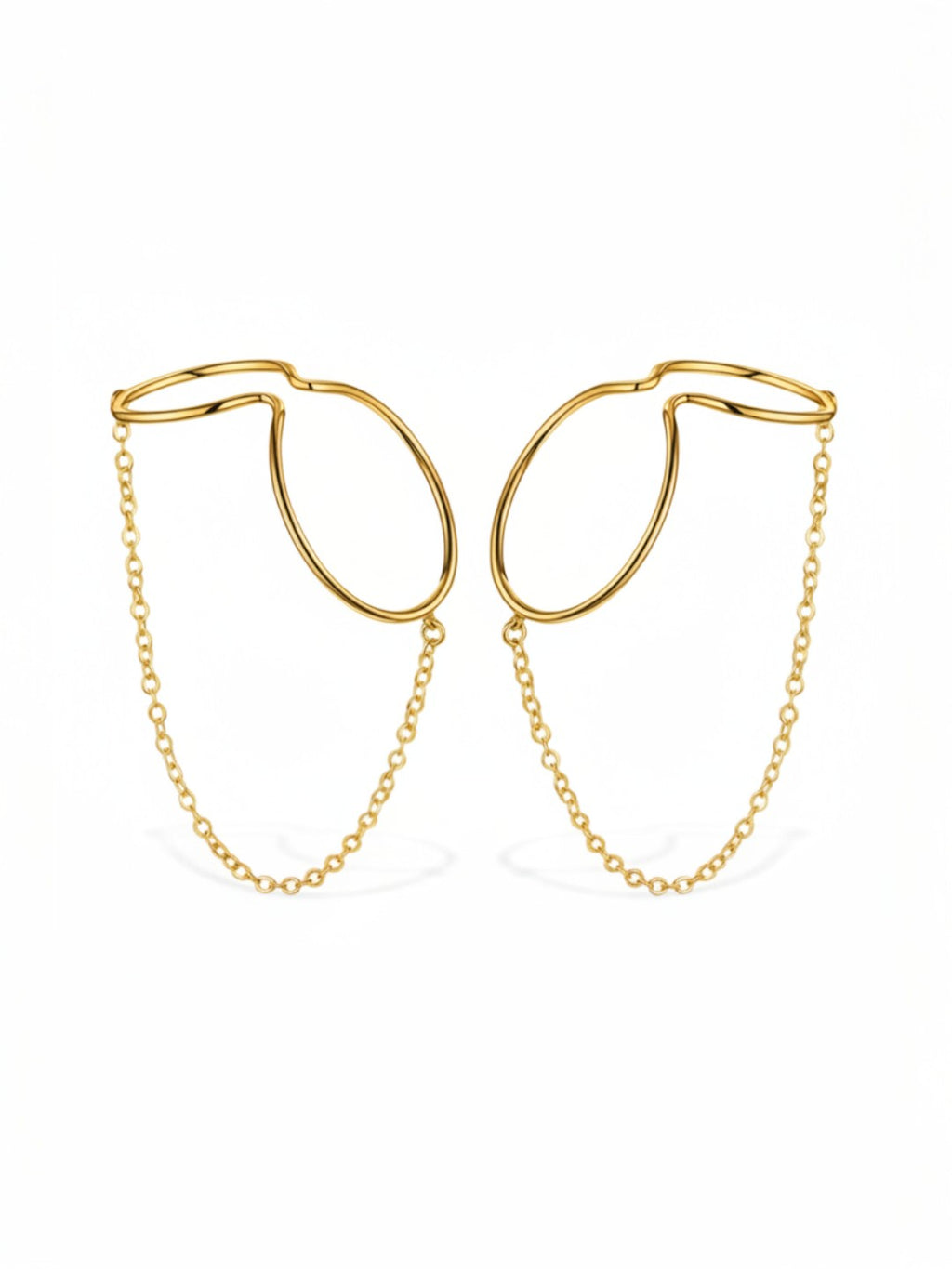 Curve Line Chain Ear Cuff Clip Without Piercing Cuff Earrings