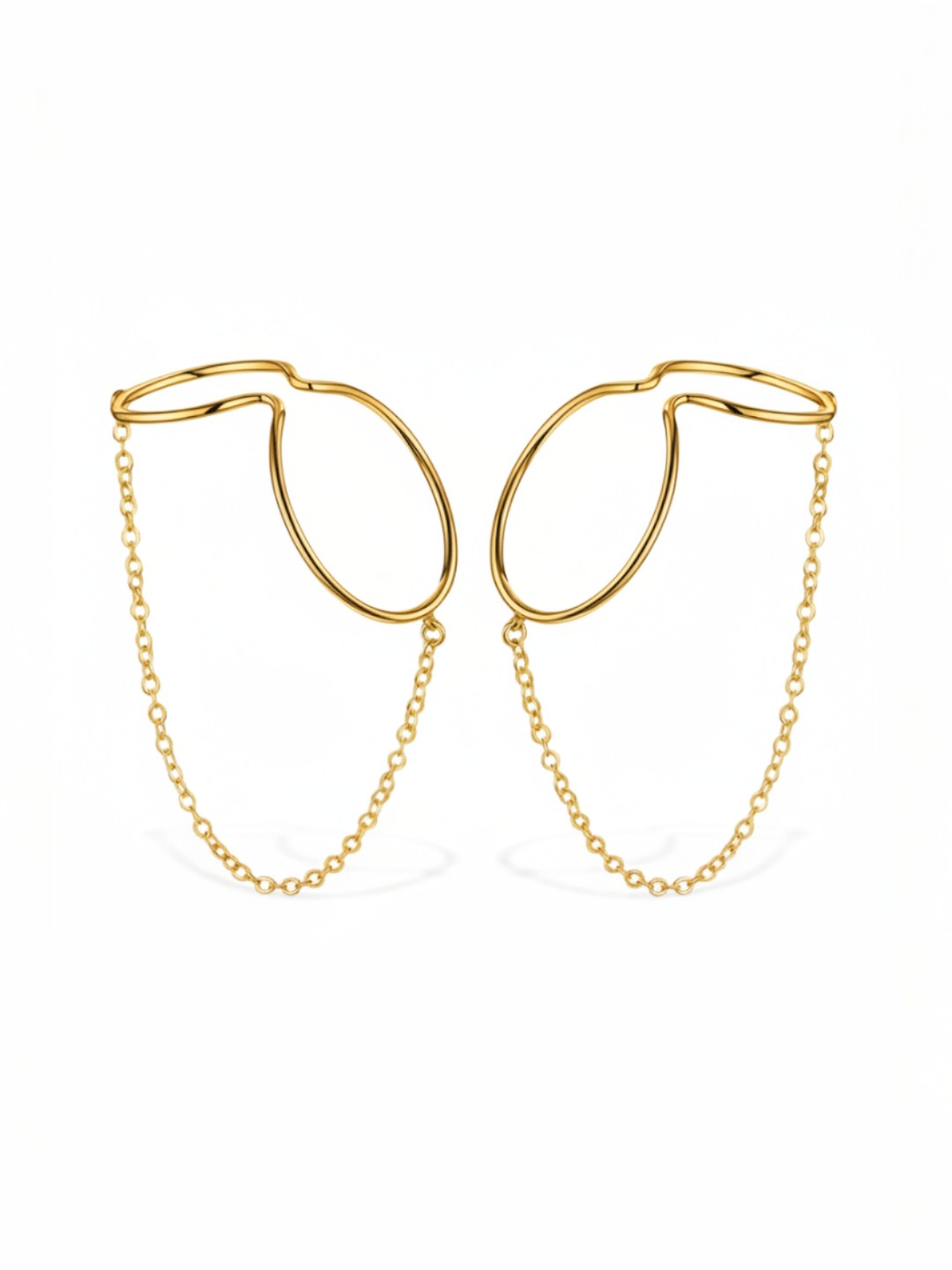 Curve Line Chain Ear Cuff Clip Without Piercing Cuff Earrings