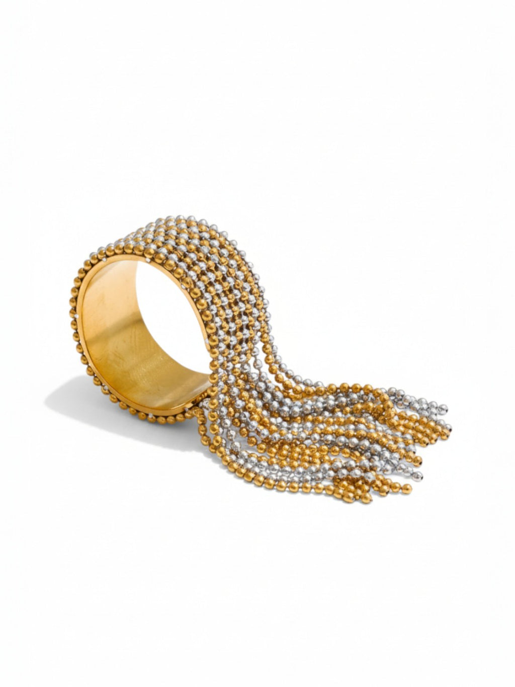 Stainless Steel Chain Tassel Finger Ring