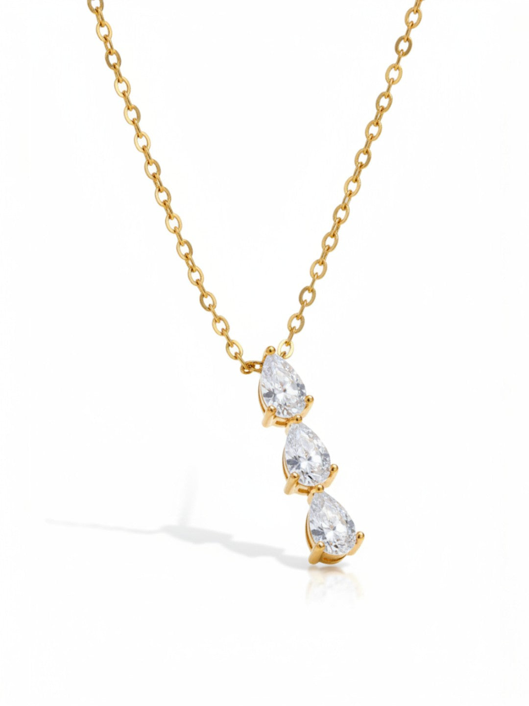 Triple CZ Pendant Necklace