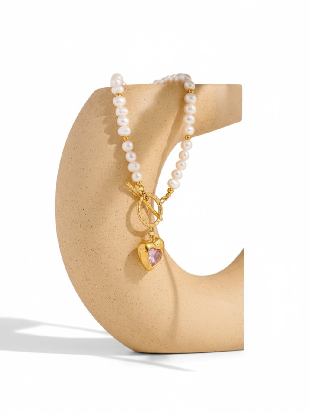 Natural Freshwater Pearl Heart Pendant Necklace