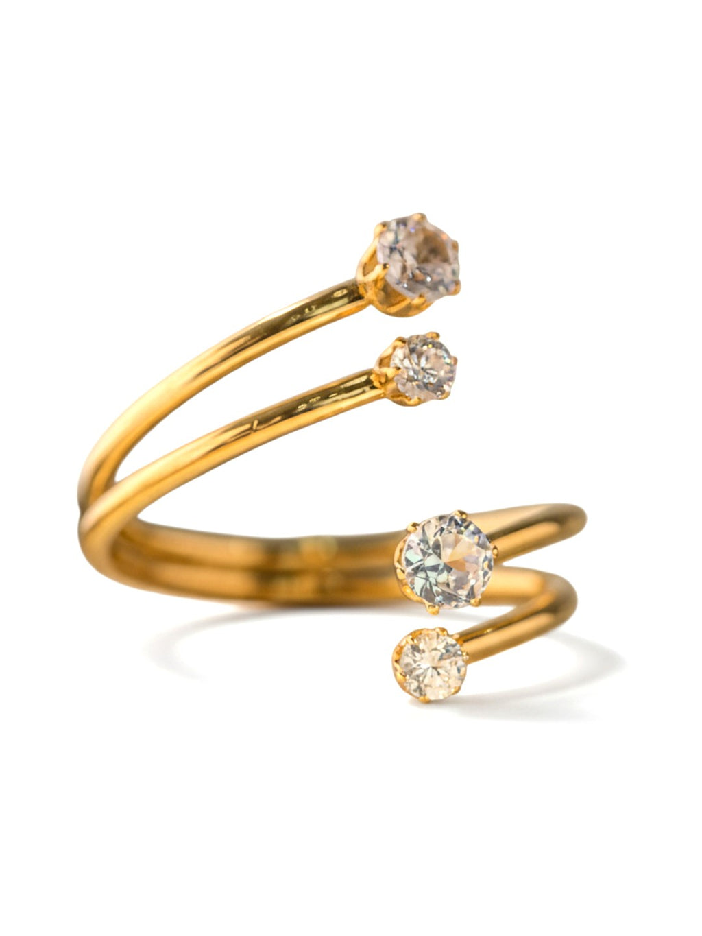 Gold Zircon Open Size Ring