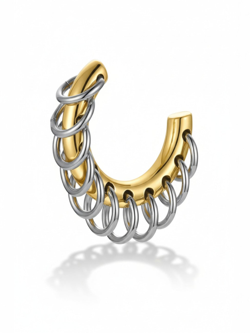 C Shaped Small Circle Mixed Color Earrings