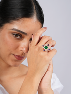 Square Violet Green Ring