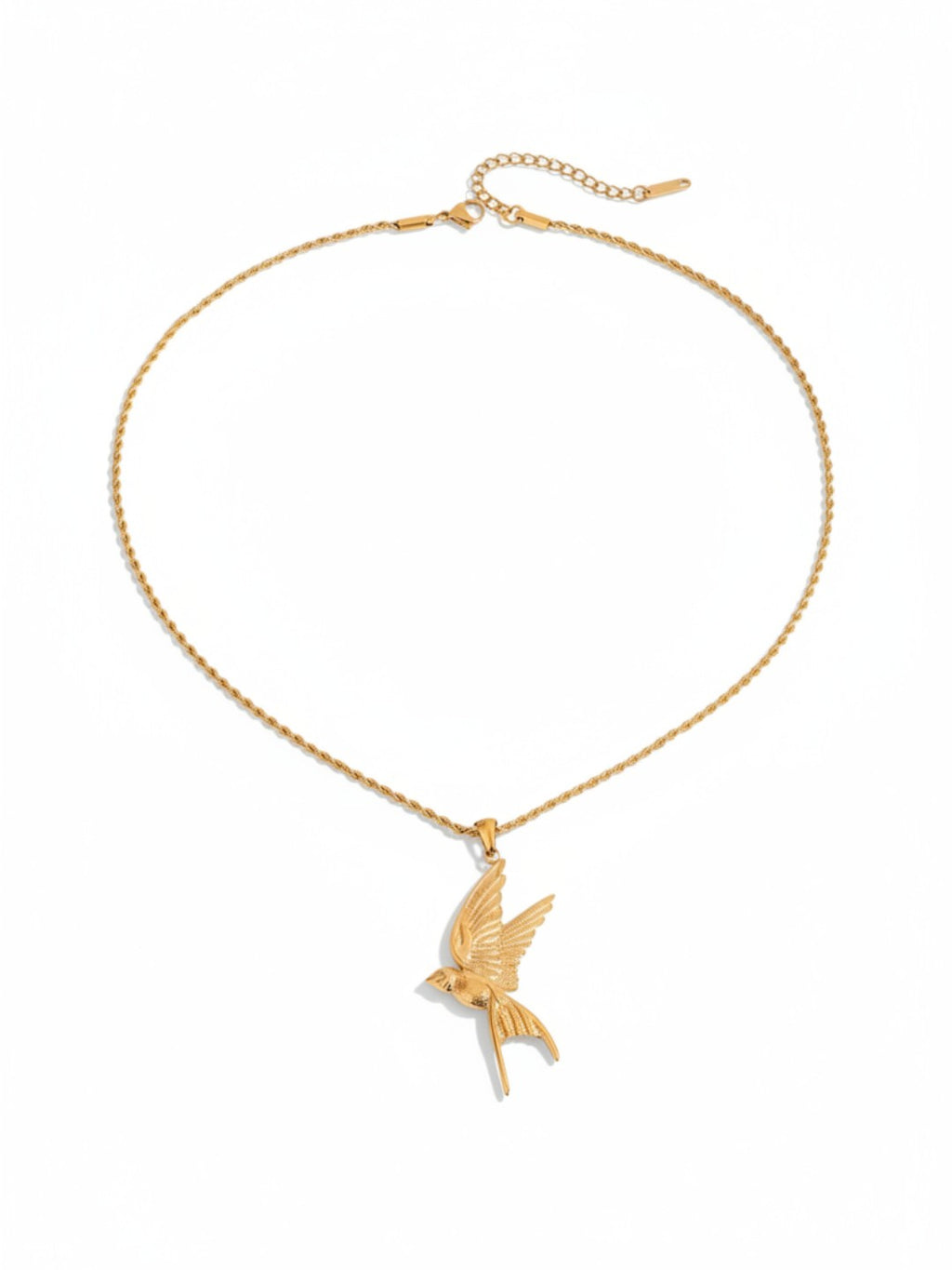 Peace Dove Pendant Twisted Chain Necklace