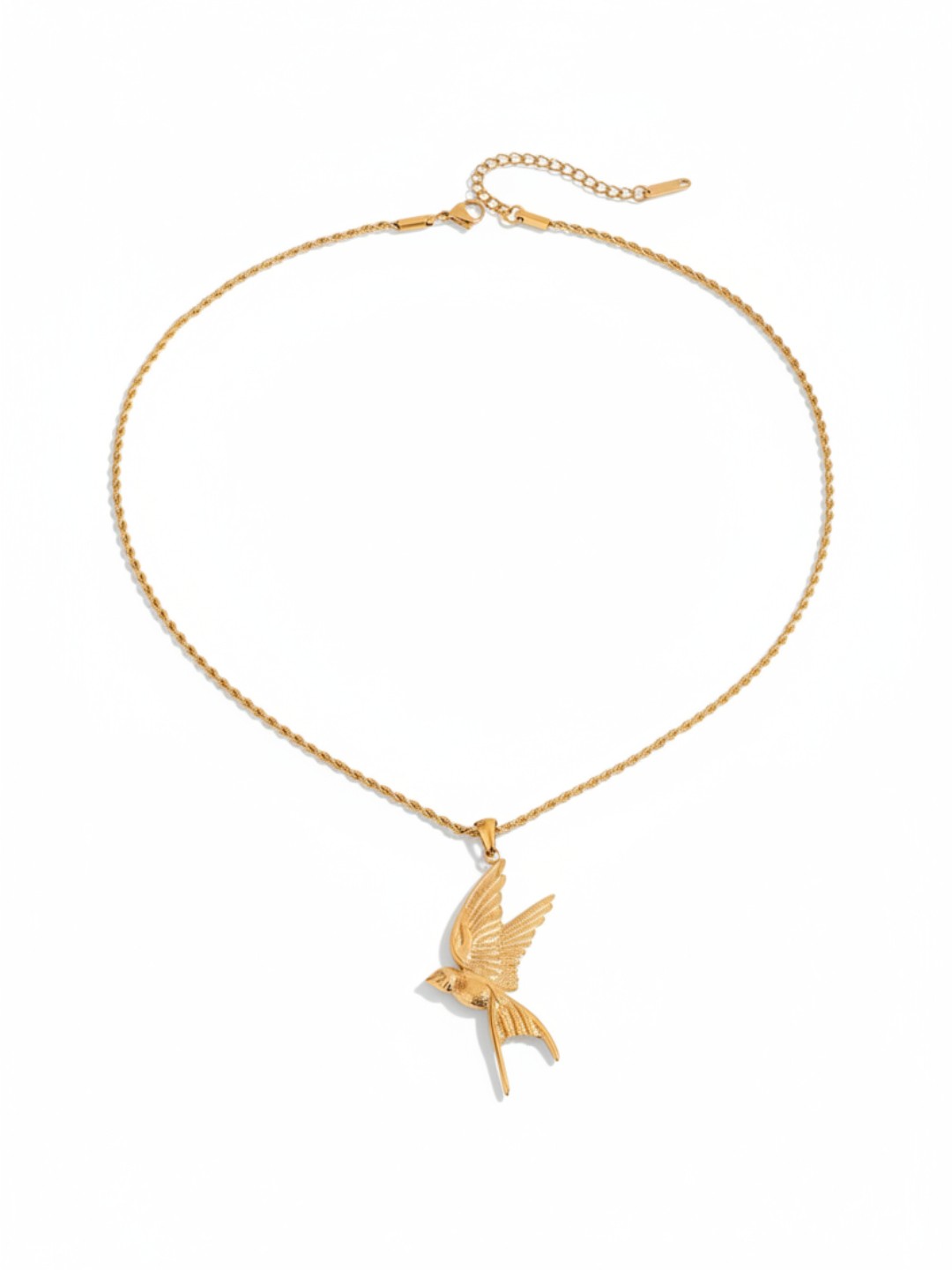 Peace Dove Pendant Twisted Chain Necklace