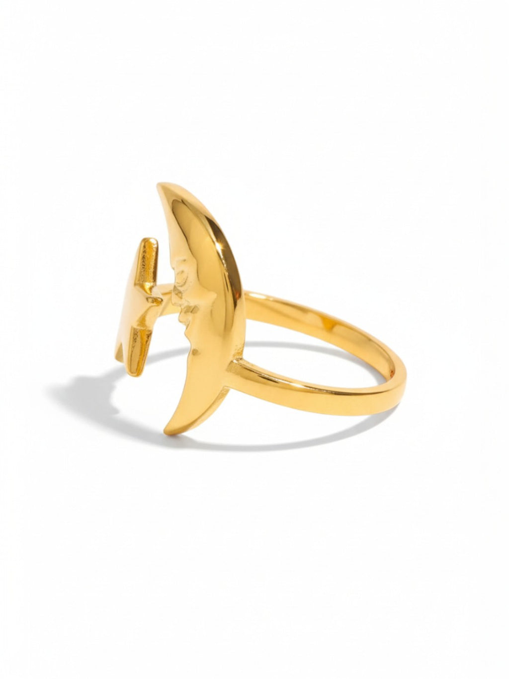 Star Moon Asymmetrical Ring