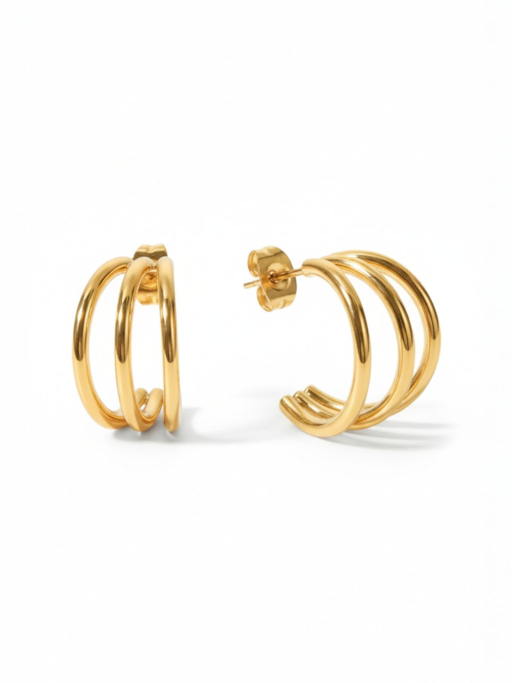 Smooth Three Layer Wire Earrings