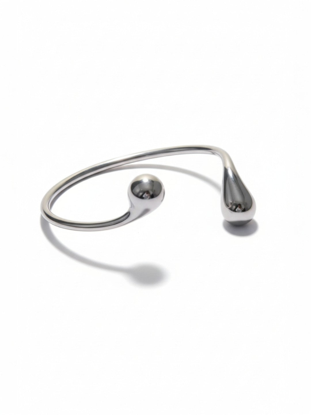 Silver Irregular Droplet Opening Bracelet