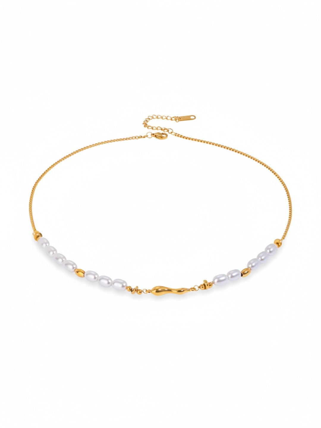 Glass Pearl Oval Pearl Necklace