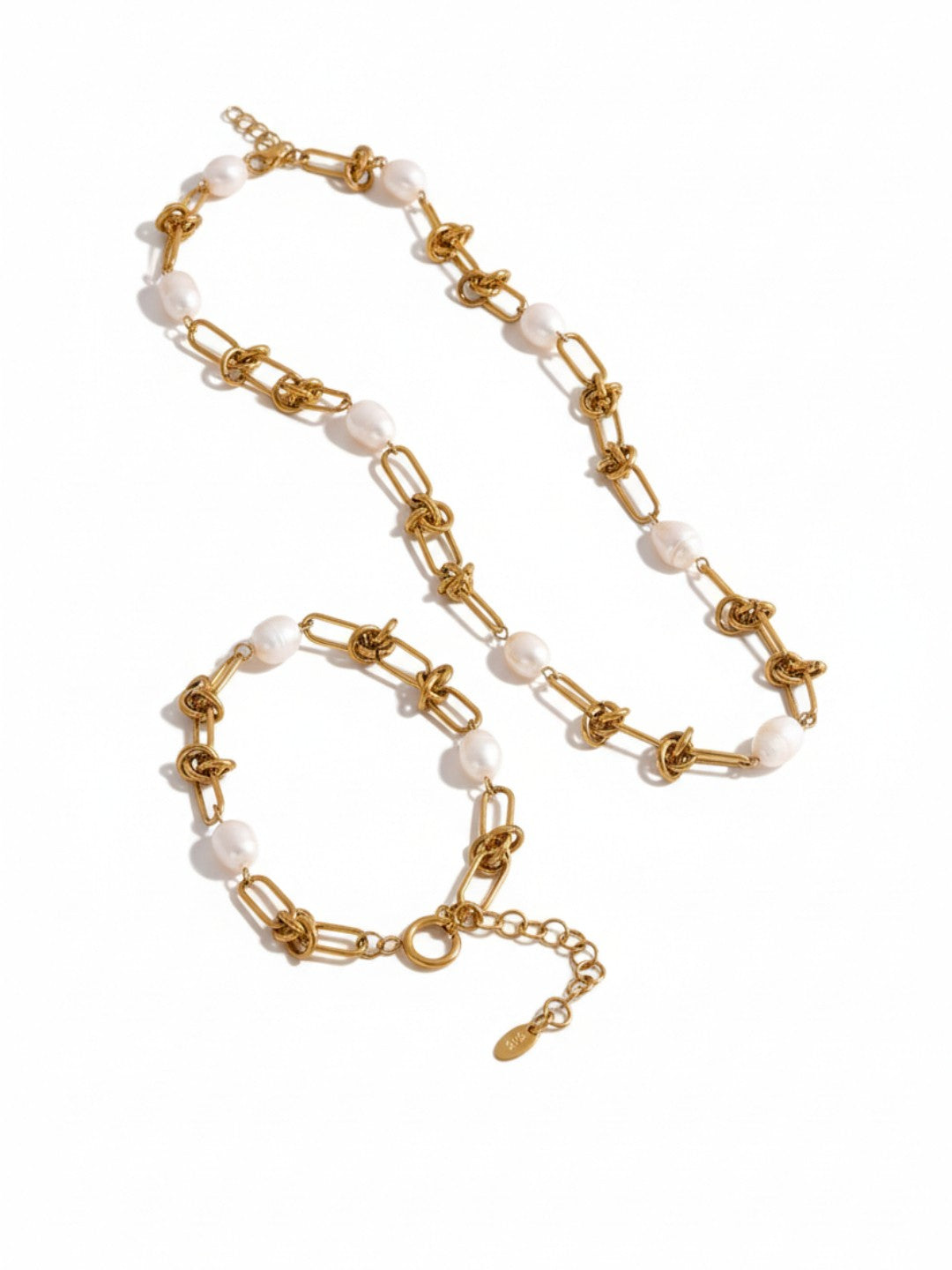 Natural Pearl Stainless Steel Chain with Bracelet