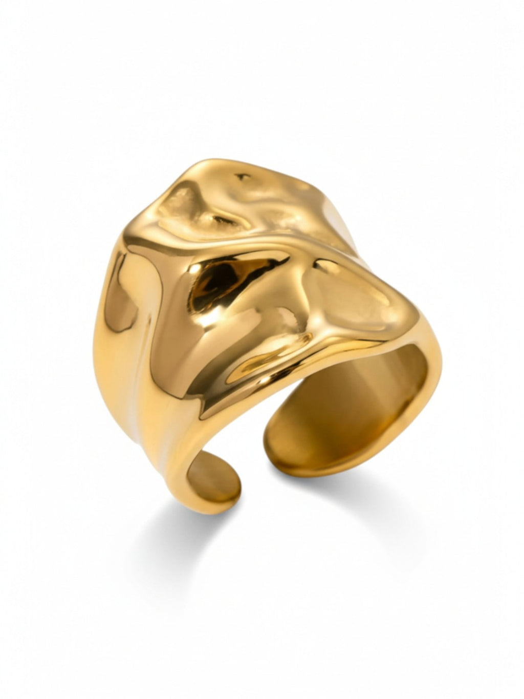 Gold Polish Statement Open Ring