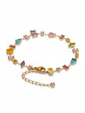Colorful Cubic Zircon Chain Bracelet
