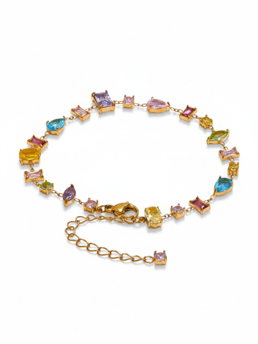Colorful Cubic Zircon Chain Bracelet