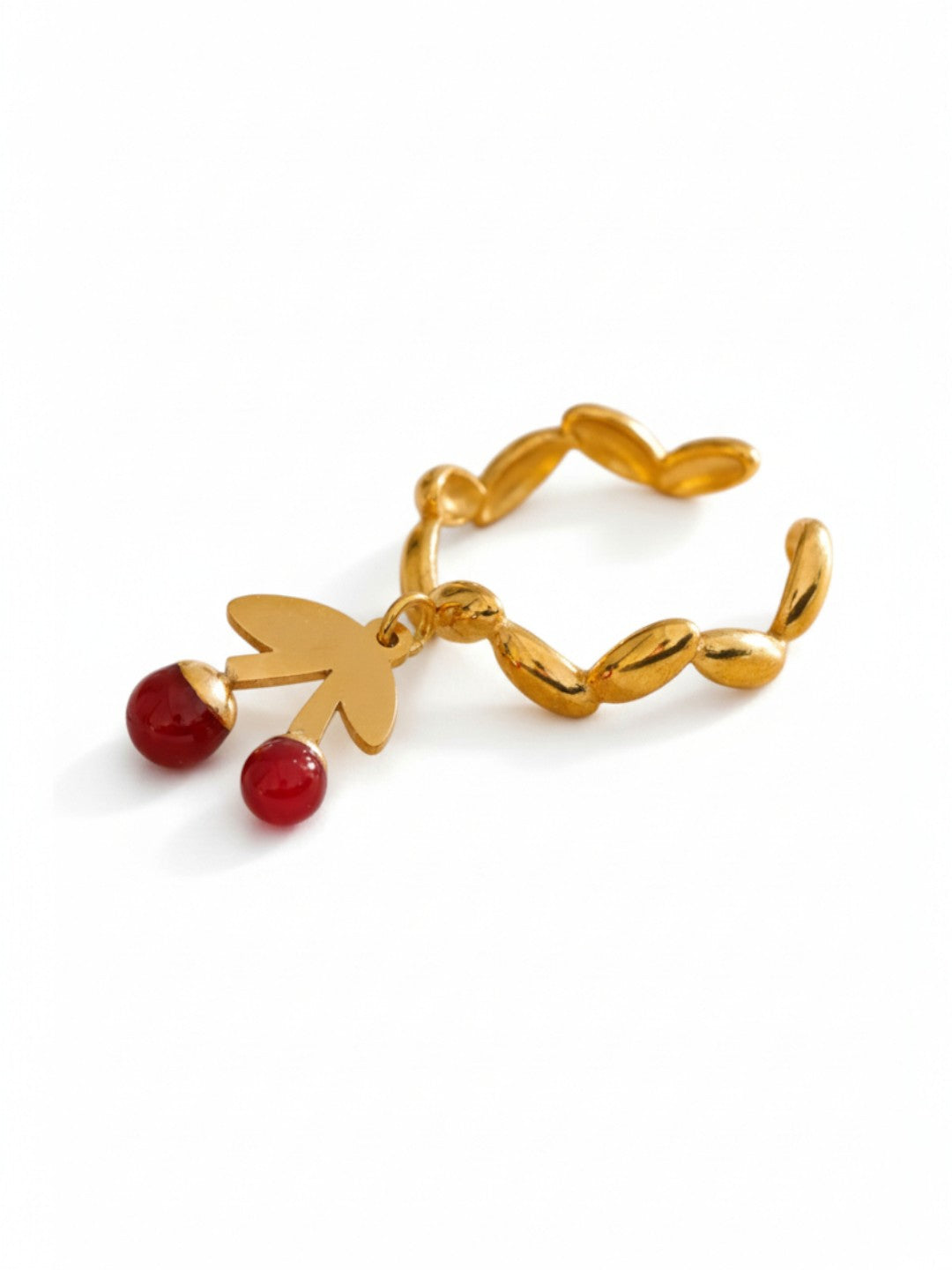 Cherry Drop Open Ring