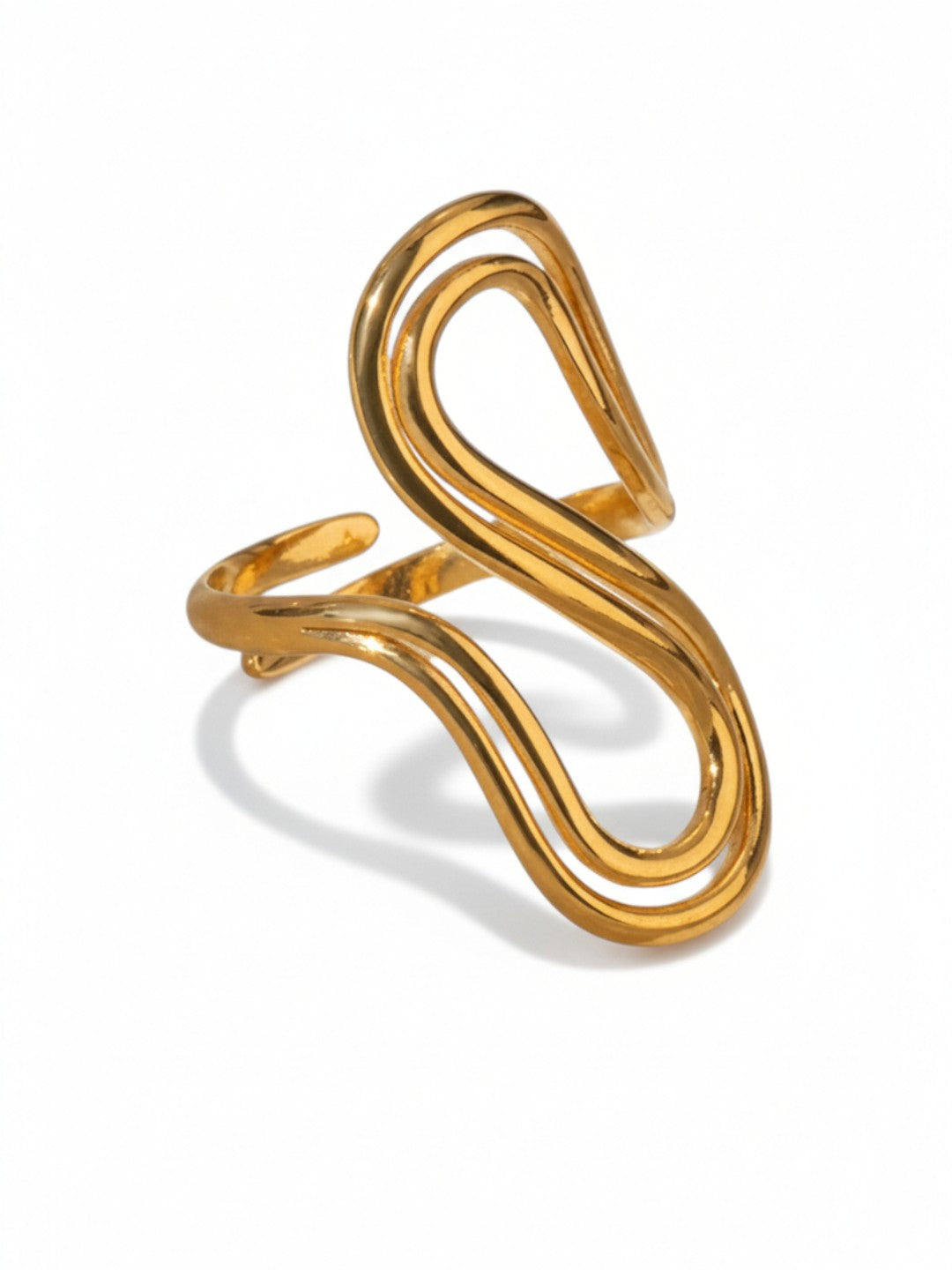 Double Layer S Shaped Open Ring