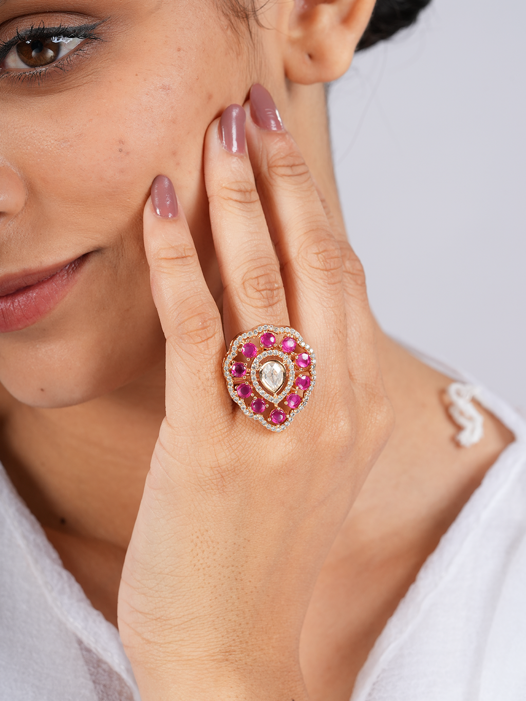 Pink Droplet Ring