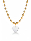 Transparent Glass Heart Pendant Necklace