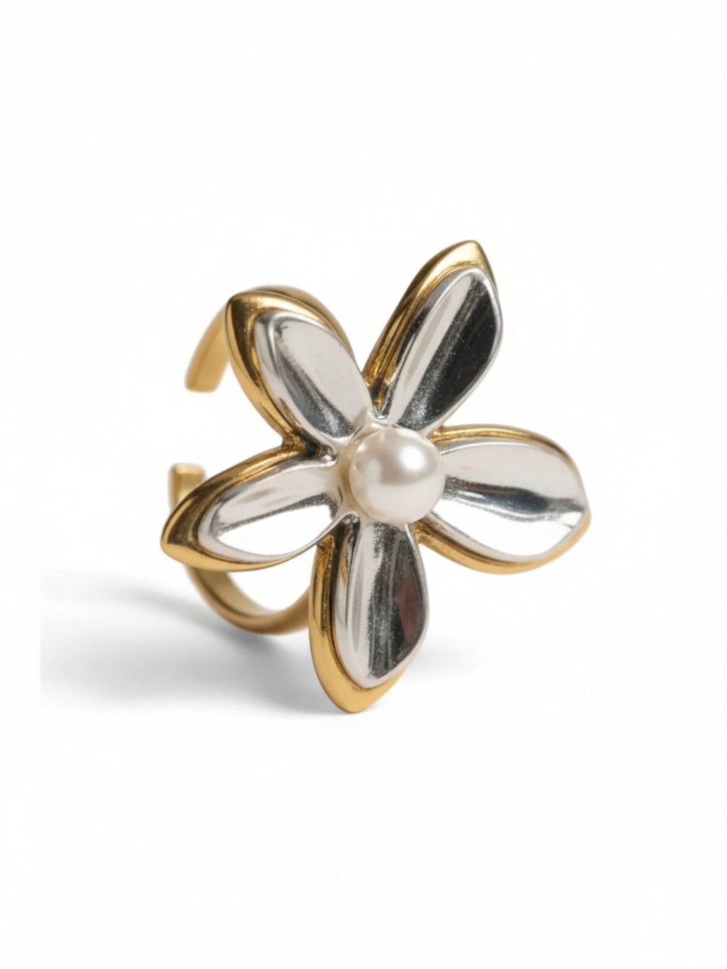 Two Tone Flower Ring